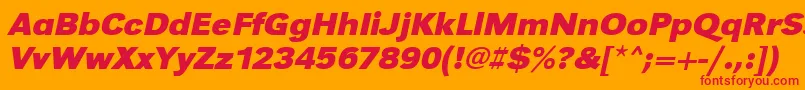 UrwgrotesktwidBoldOblique Font – Red Fonts on Orange Background