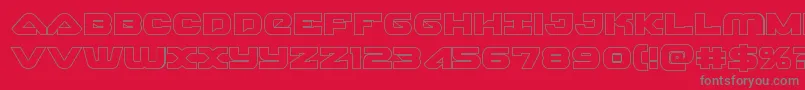 Skyhawkout Font – Gray Fonts on Red Background