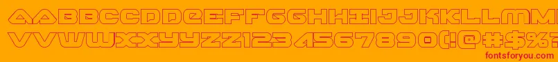 Skyhawkout Font – Red Fonts on Orange Background