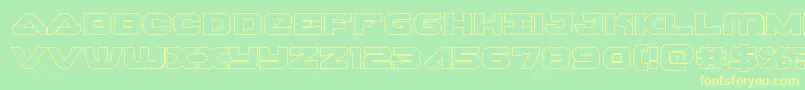 Skyhawkout Font – Yellow Fonts on Green Background