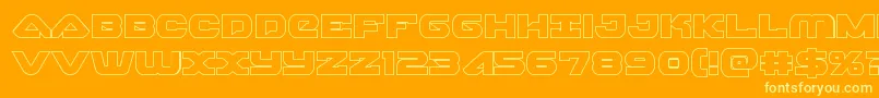 Skyhawkout Font – Yellow Fonts on Orange Background