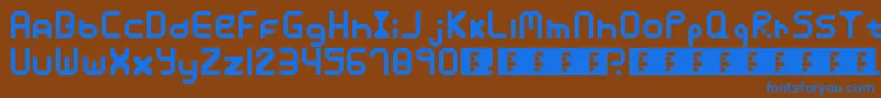 Xposure Font – Blue Fonts on Brown Background