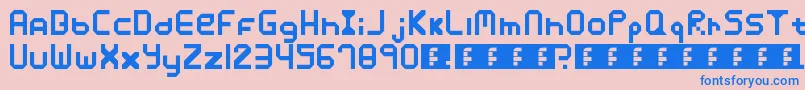 フォントXposure – ピンクの背景に青い文字