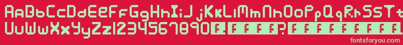 Xposure Font – Green Fonts on Red Background