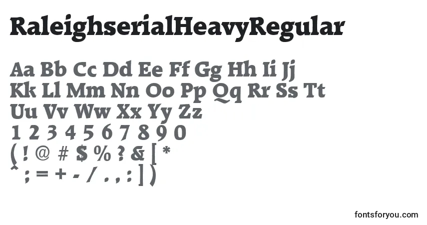 Шрифт RaleighserialHeavyRegular – алфавит, цифры, специальные символы