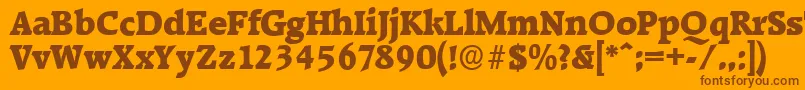 RaleighserialHeavyRegular-fontti – ruskeat fontit oranssilla taustalla