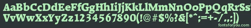 RaleighserialHeavyRegular Font – Green Fonts on Black Background