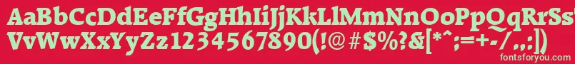 Więcej informacji o czcionce RaleighserialHeavyRegular Czcionka RaleighserialHeavyRegular – zielone czcionki na czerwonym tle