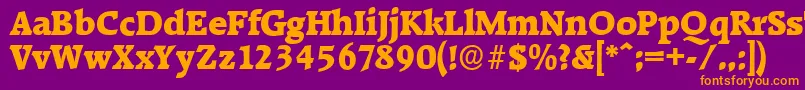 Шрифт RaleighserialHeavyRegular – оранжевые шрифты на фиолетовом фоне