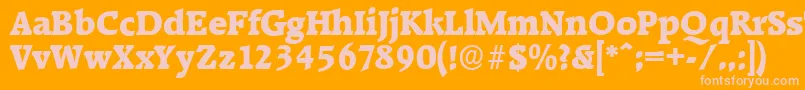 Więcej informacji o czcionce RaleighserialHeavyRegular Czcionka RaleighserialHeavyRegular – różowe czcionki na pomarańczowym tle