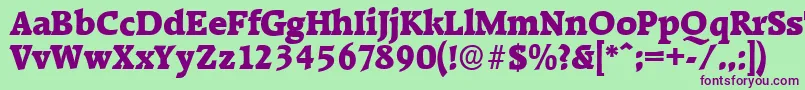 RaleighserialHeavyRegular-Schriftart – Violette Schriften auf grünem Hintergrund