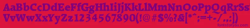 RaleighserialHeavyRegular Font – Purple Fonts on Red Background