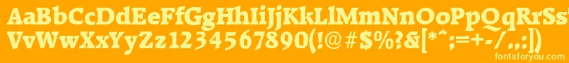 Lisätietoja RaleighserialHeavyRegular-fontista RaleighserialHeavyRegular-fontti – keltaiset fontit oranssilla taustalla