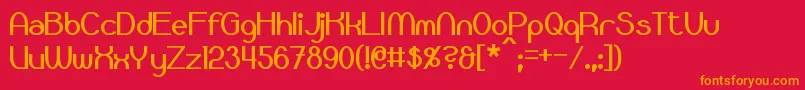 フォントBloomingworth – 赤い背景にオレンジの文字
