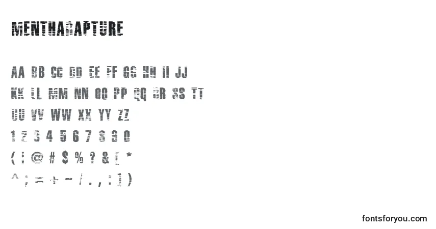 Шрифт MenthaRapture – алфавит, цифры, специальные символы