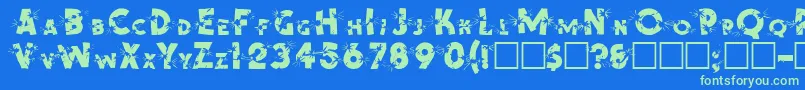 Blast Font – Green Fonts on Blue Background