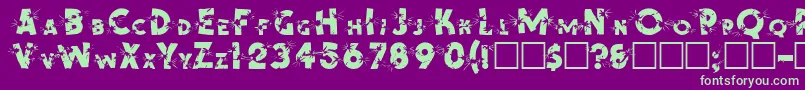 Blast Font – Green Fonts on Purple Background