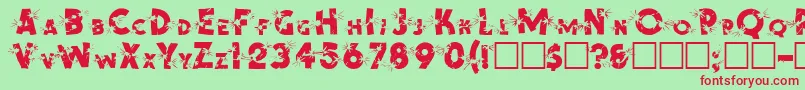 Blast Font – Red Fonts on Green Background