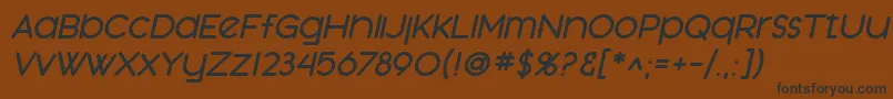 Czcionka SfOrsonCasualHeavyOblique – czarne czcionki na brązowym tle