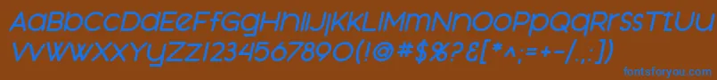 Czcionka SfOrsonCasualHeavyOblique – niebieskie czcionki na brązowym tle