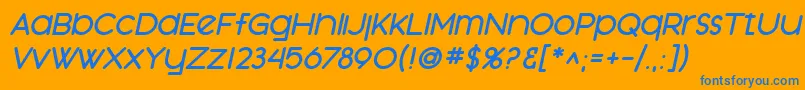 SfOrsonCasualHeavyOblique Font – Blue Fonts on Orange Background