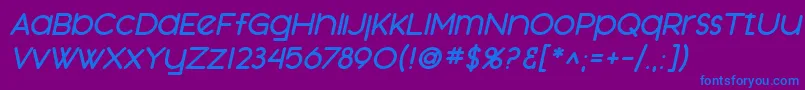 SfOrsonCasualHeavyOblique Font – Blue Fonts on Purple Background