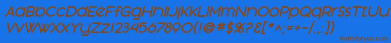 SfOrsonCasualHeavyOblique-fontti – ruskeat fontit sinisellä taustalla