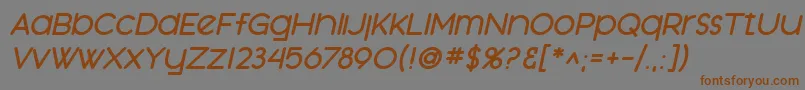 SfOrsonCasualHeavyOblique-fontti – ruskeat fontit harmaalla taustalla