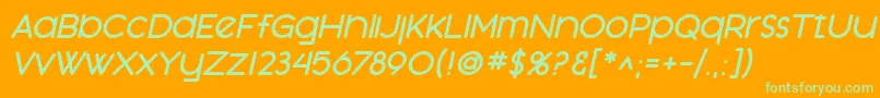 SfOrsonCasualHeavyOblique Font – Green Fonts on Orange Background