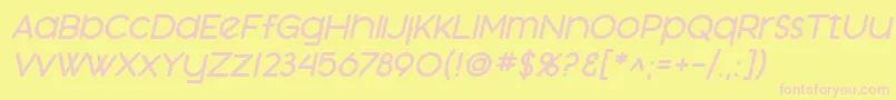 SfOrsonCasualHeavyOblique Font – Pink Fonts on Yellow Background