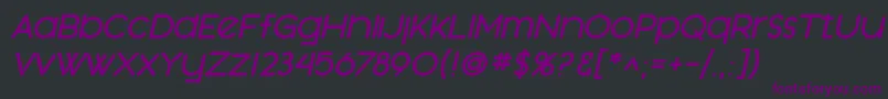 SfOrsonCasualHeavyOblique-Schriftart – Violette Schriften auf schwarzem Hintergrund