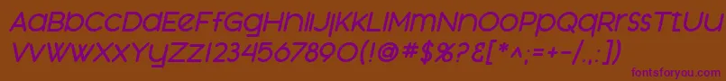 SfOrsonCasualHeavyOblique Font – Purple Fonts on Brown Background