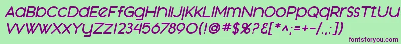 SfOrsonCasualHeavyOblique Font – Purple Fonts on Green Background