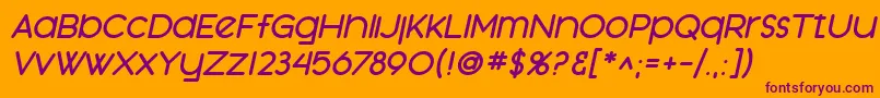 SfOrsonCasualHeavyOblique Font – Purple Fonts on Orange Background
