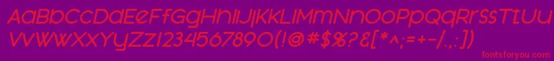 SfOrsonCasualHeavyOblique-Schriftart – Rote Schriften auf violettem Hintergrund