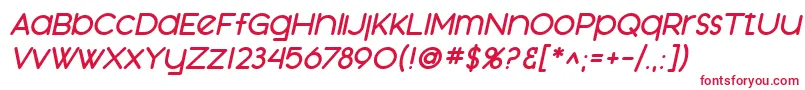 SfOrsonCasualHeavyOblique Font – Red Fonts on White Background