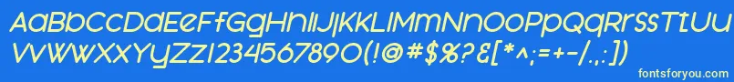 Police SfOrsonCasualHeavyOblique – polices jaunes sur fond bleu