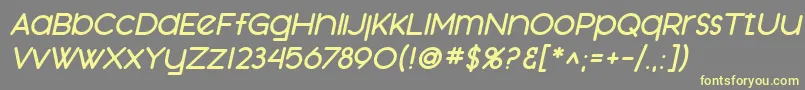 Czcionka SfOrsonCasualHeavyOblique – żółte czcionki na szarym tle