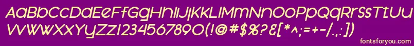 SfOrsonCasualHeavyOblique Font – Yellow Fonts on Purple Background