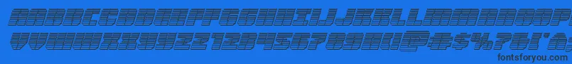 Warpthrusterchromeital Font – Black Fonts on Blue Background