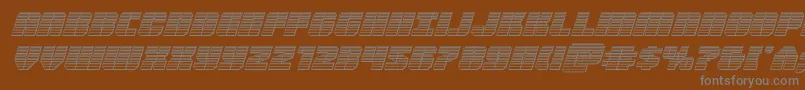 Warpthrusterchromeital Font – Gray Fonts on Brown Background