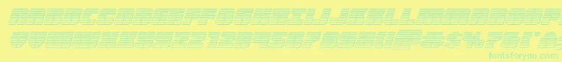Czcionka Warpthrusterchromeital – zielone czcionki na żółtym tle
