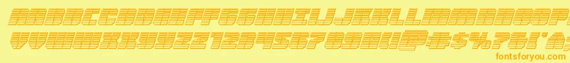 Warpthrusterchromeital Font – Orange Fonts on Yellow Background