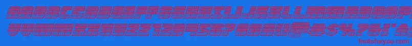 Warpthrusterchromeital Font – Red Fonts on Blue Background