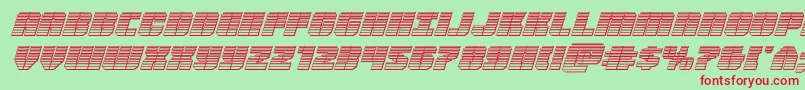 Warpthrusterchromeital Font – Red Fonts on Green Background