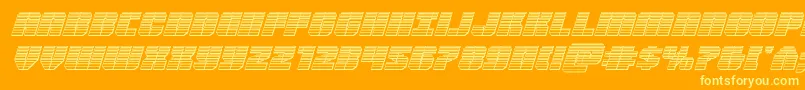 Warpthrusterchromeital Font – Yellow Fonts on Orange Background