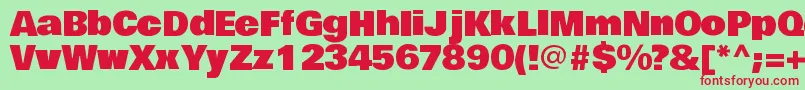 BowlbyoneRegular Font – Red Fonts on Green Background