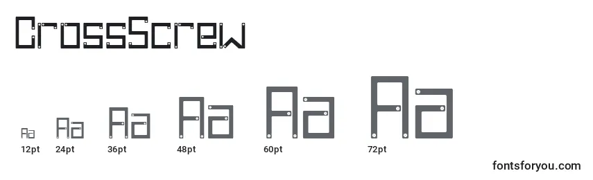 CrossScrew Font Sizes