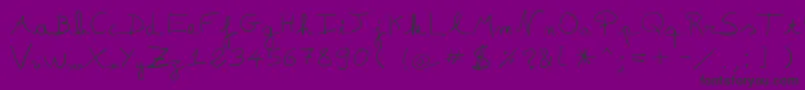 FredoManuscrite-fontti – mustat fontit violetilla taustalla