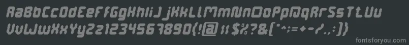 DigitalGothicItalic-fontti – harmaat kirjasimet mustalla taustalla